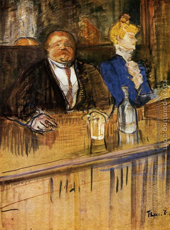 Henri De Toulouse-Lautrec : At the Cafe The Customer and the Anemic Cashier